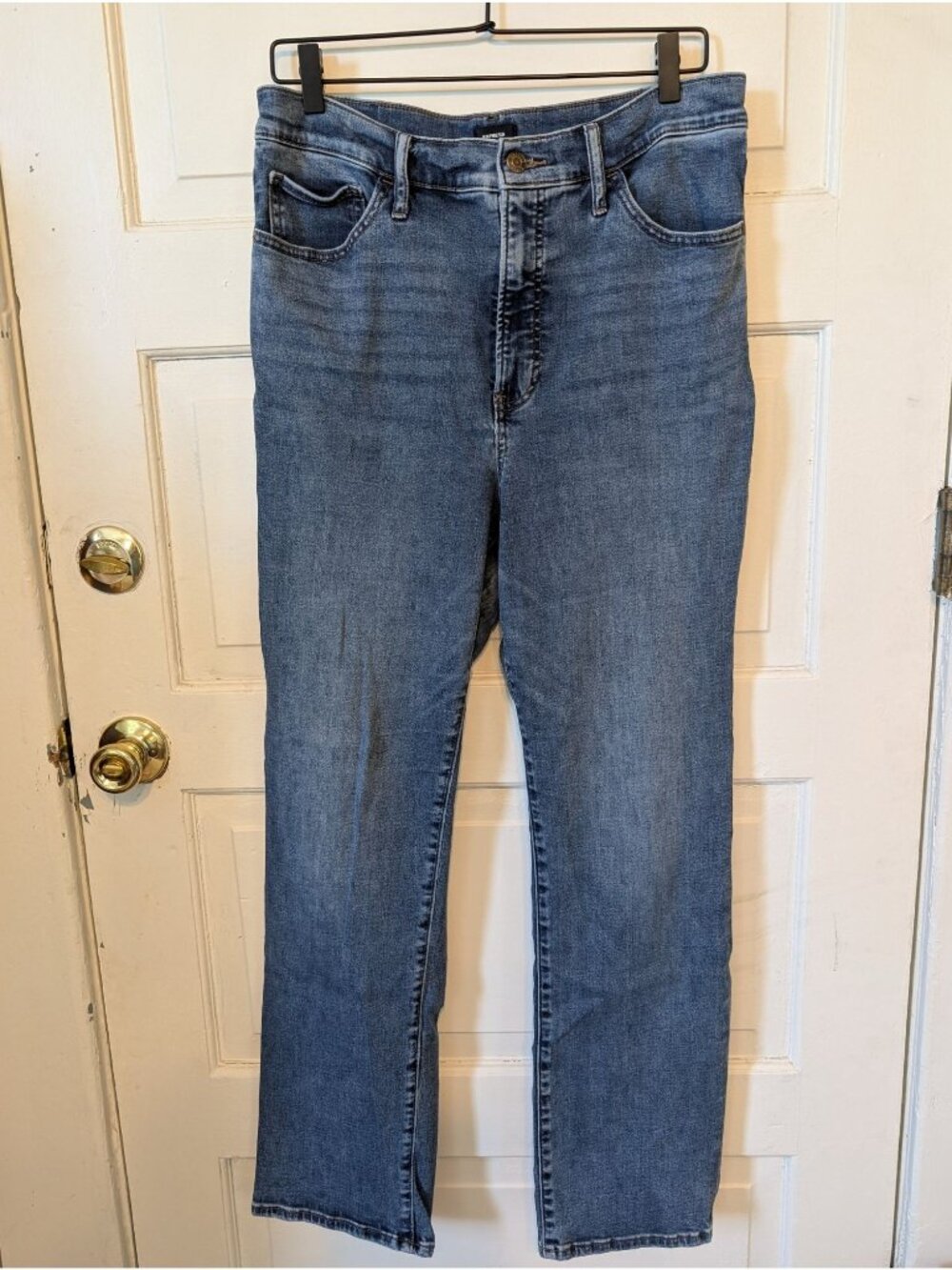 Women's Express High-rise Jeans Size 14R Light Wash Denim Straight-leg Casual